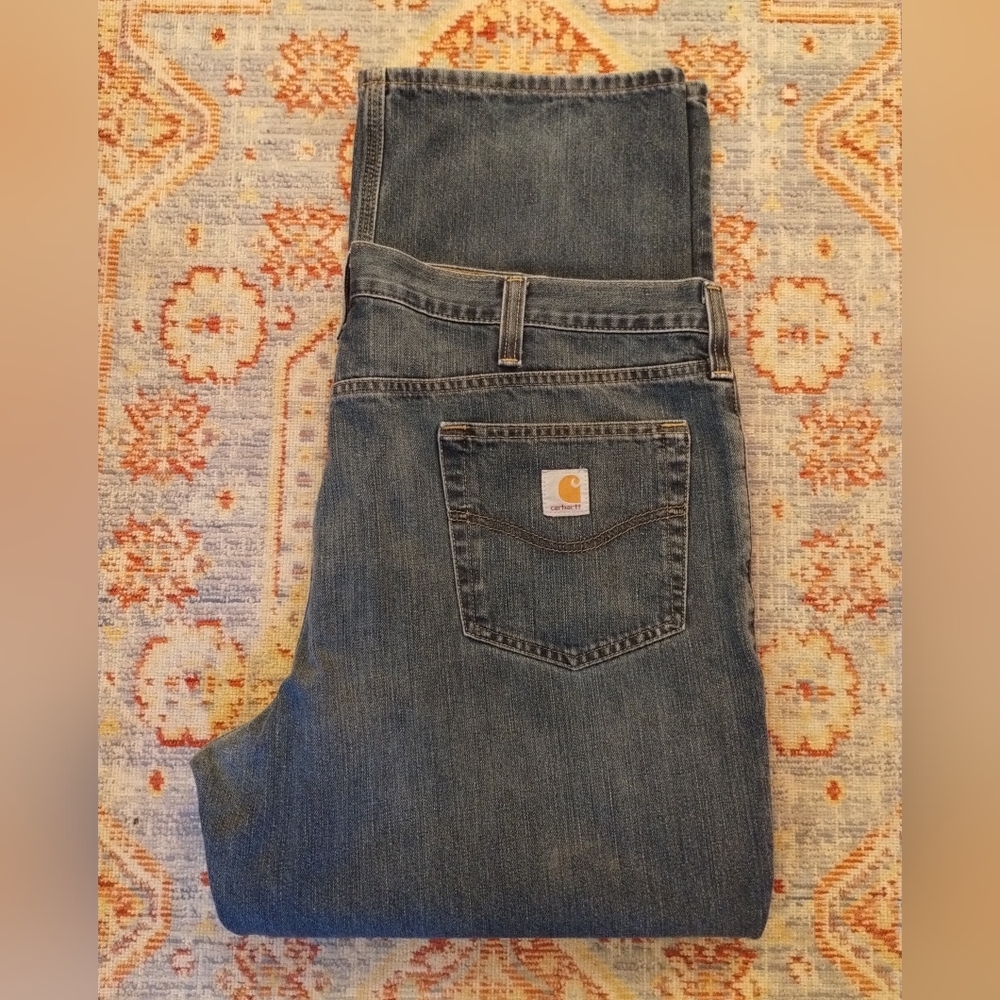 Carhartt Men's 40 x 30 Relaxed Fit Denim Blue Jeans